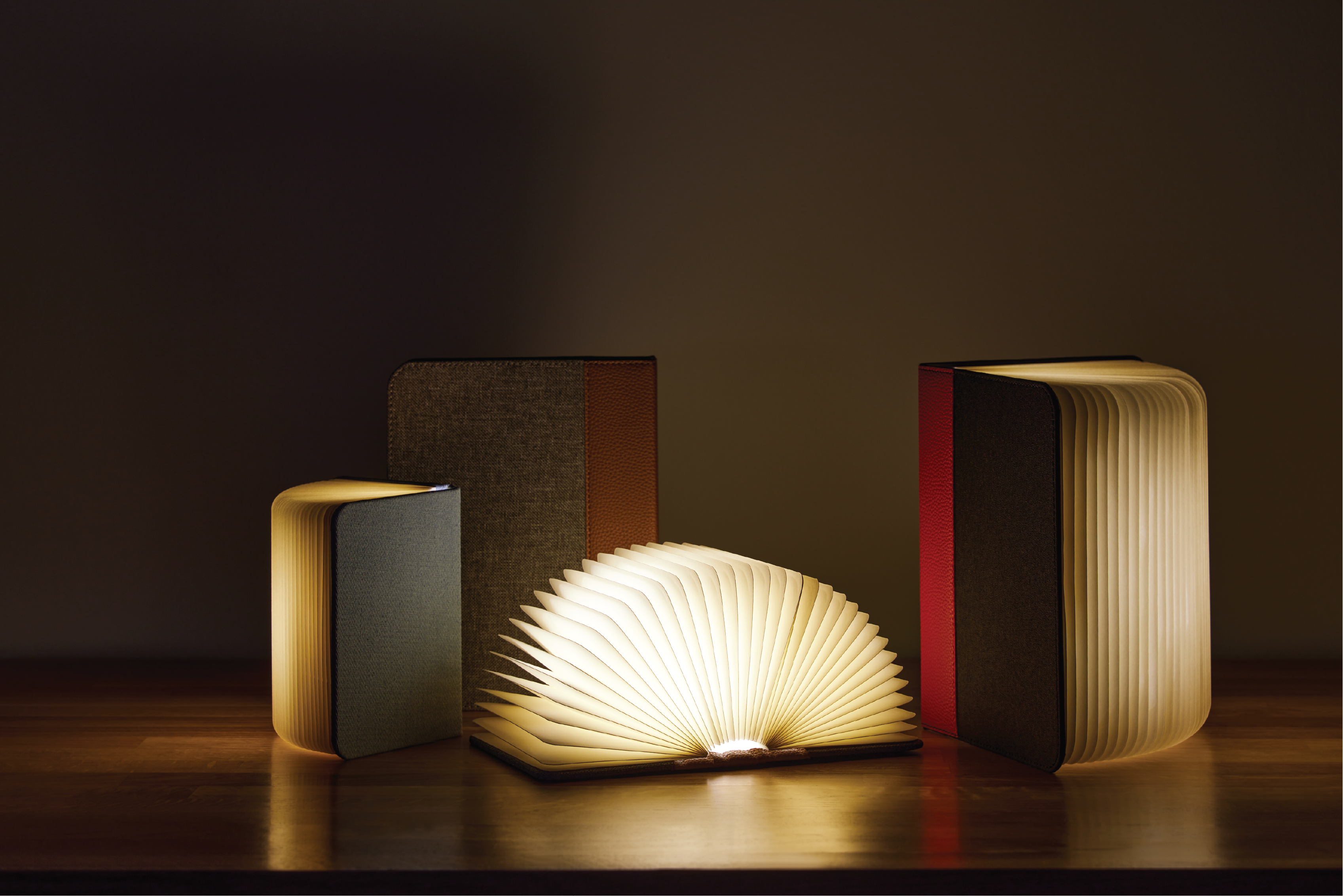 Fabric Cover Book Lamp with Warm Yellow Light