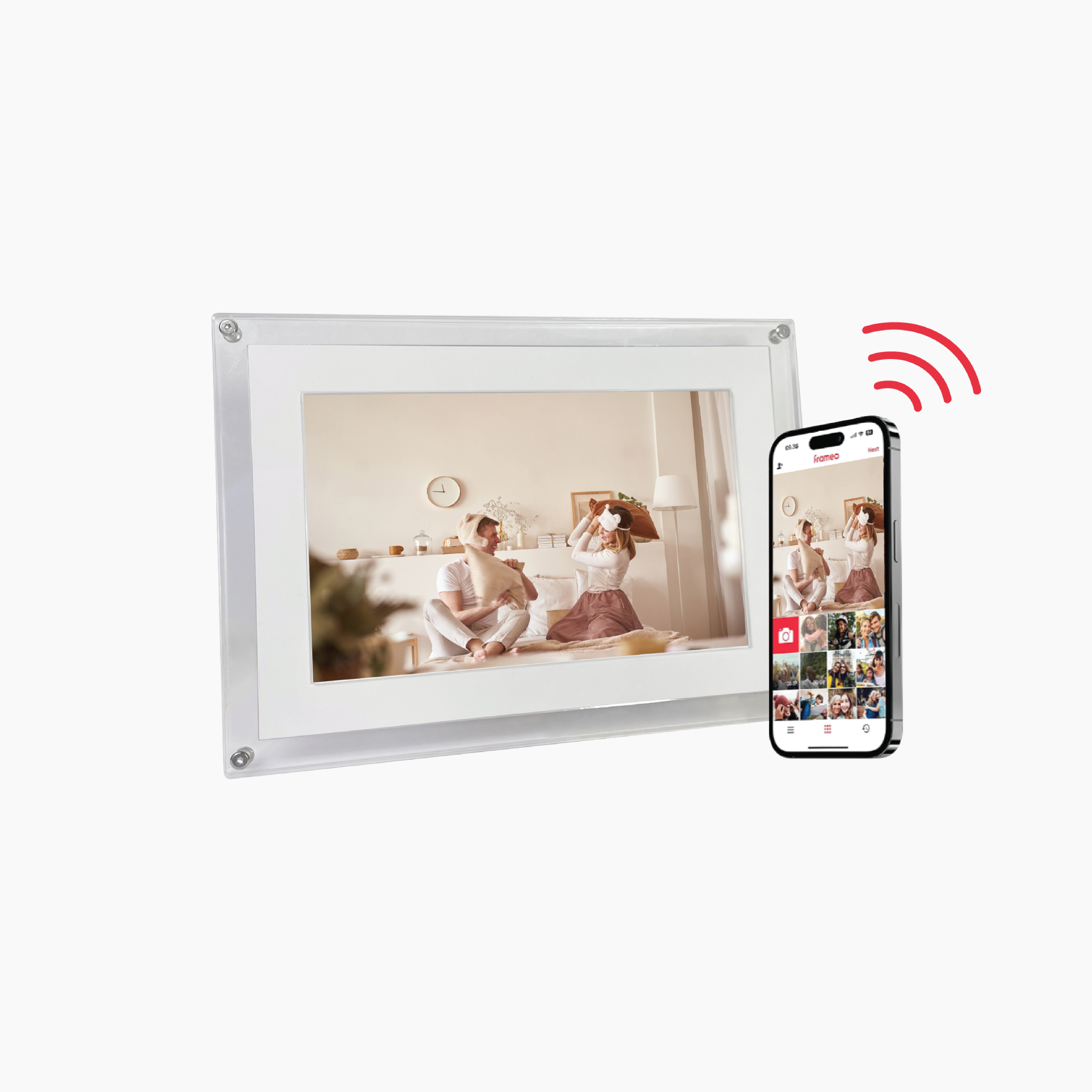Frameo Acrylic WiFi Enabled Digital Photo Frame 10.1'' - Clear