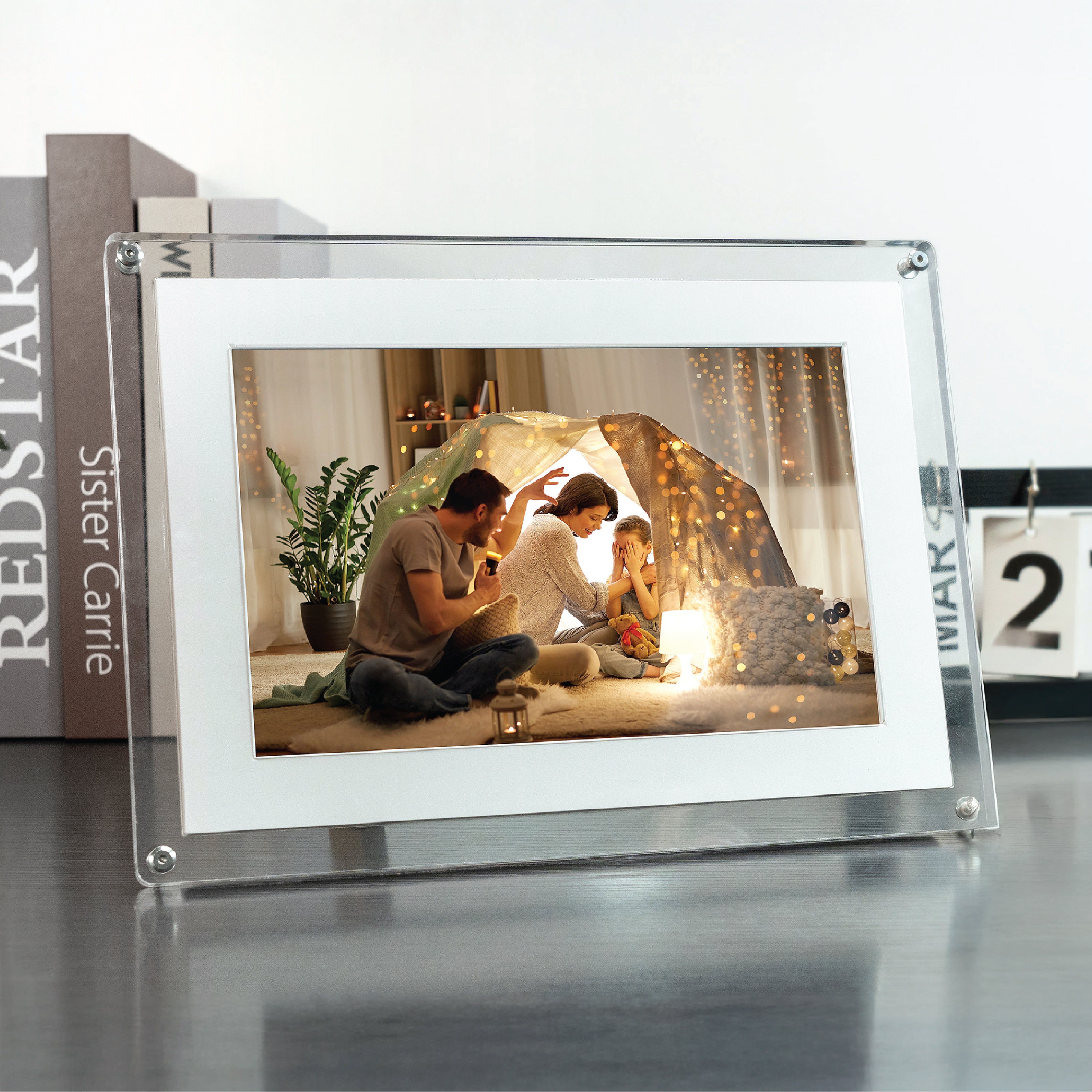 Frameo Acrylic WiFi Enabled Digital Photo Frame 10.1'' - Clear