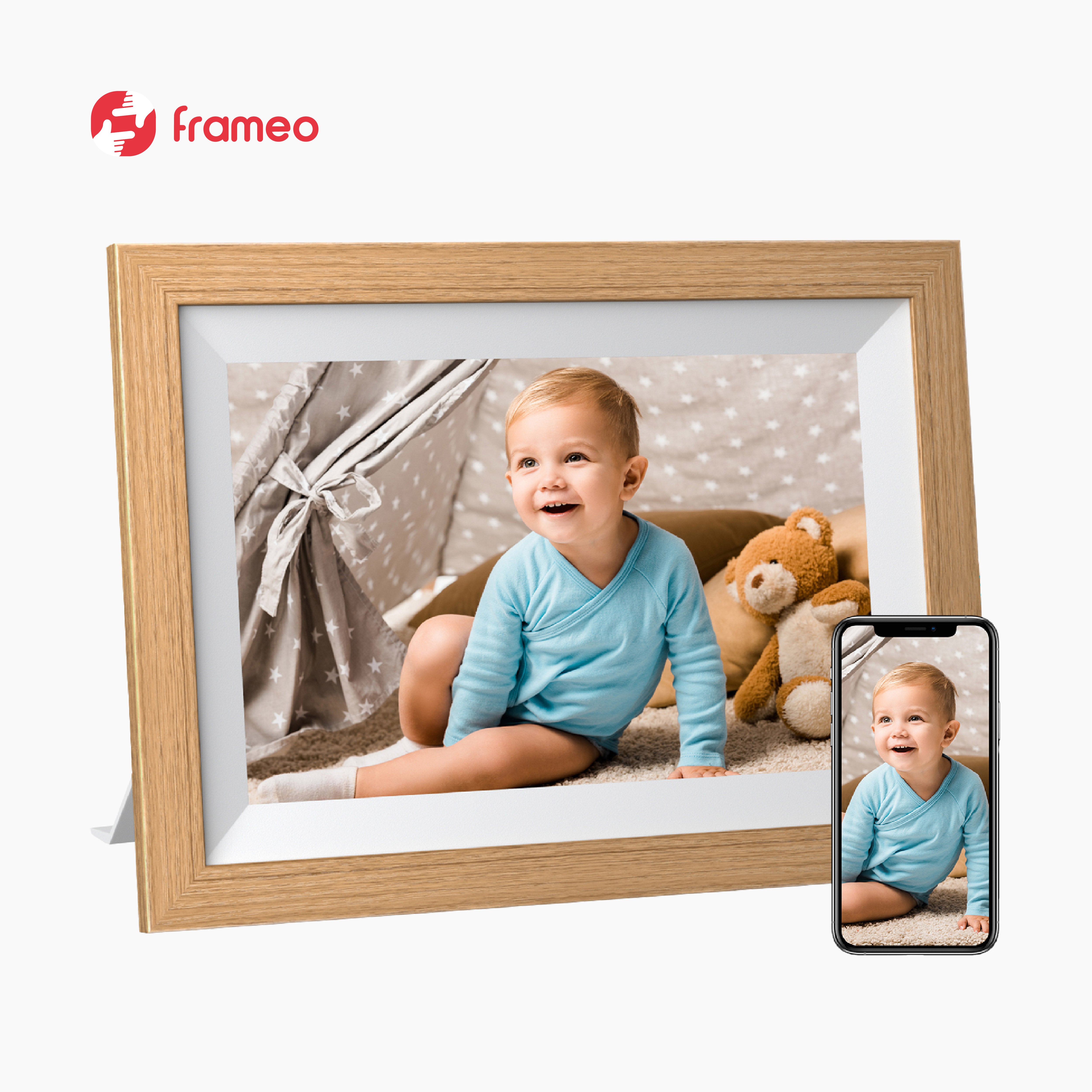 Frameo Classic WiFi Enabled Digital Photo Frame 10.1'' Burlywood