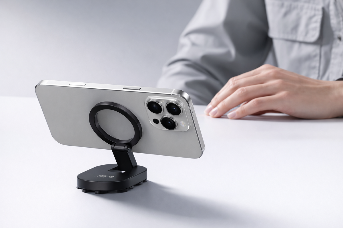 MagSafe Compatible 3-in-1 Suction Cup Car Mount & Desk Stand