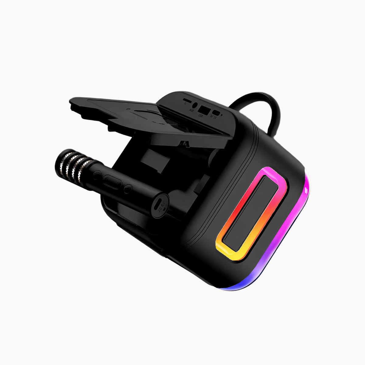 Portable Bluetooth Karaoke Machine with 2 Wireless Mics & RGB Lights