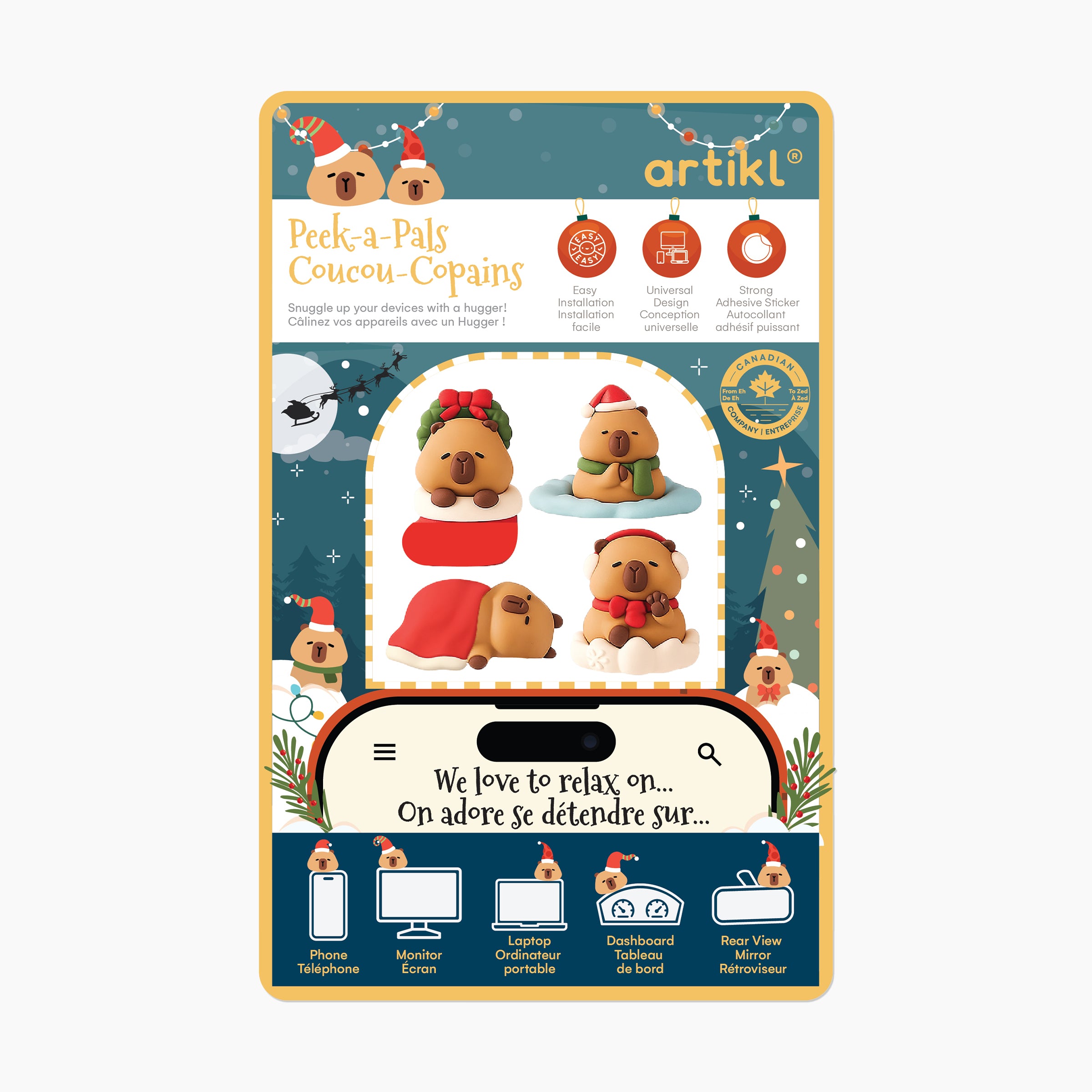 Peek-a-Pal - Festive Capybaras