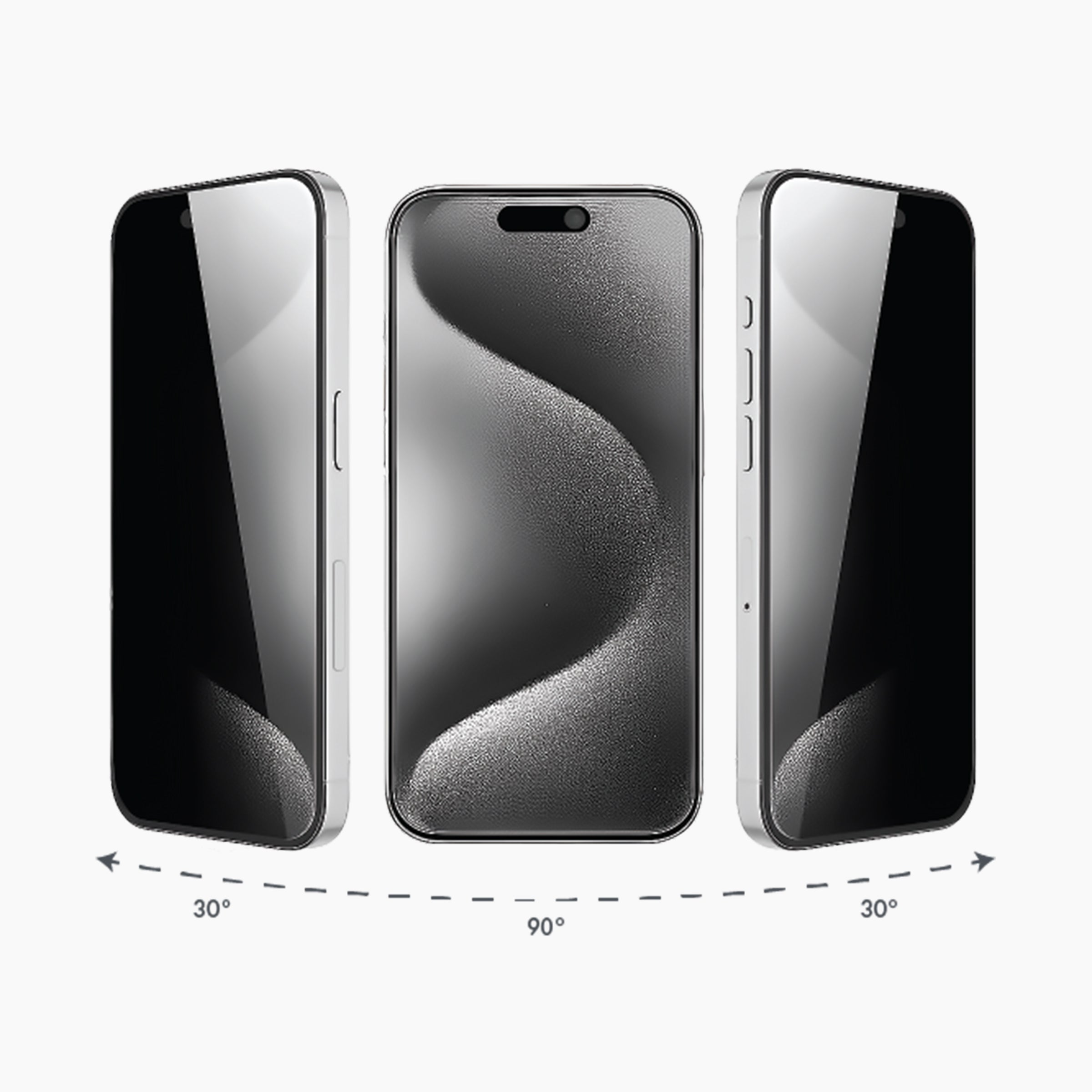 Privacy Tempered Glass with EZ Tab Applicator for iPhone 16/15 - Dual Pack