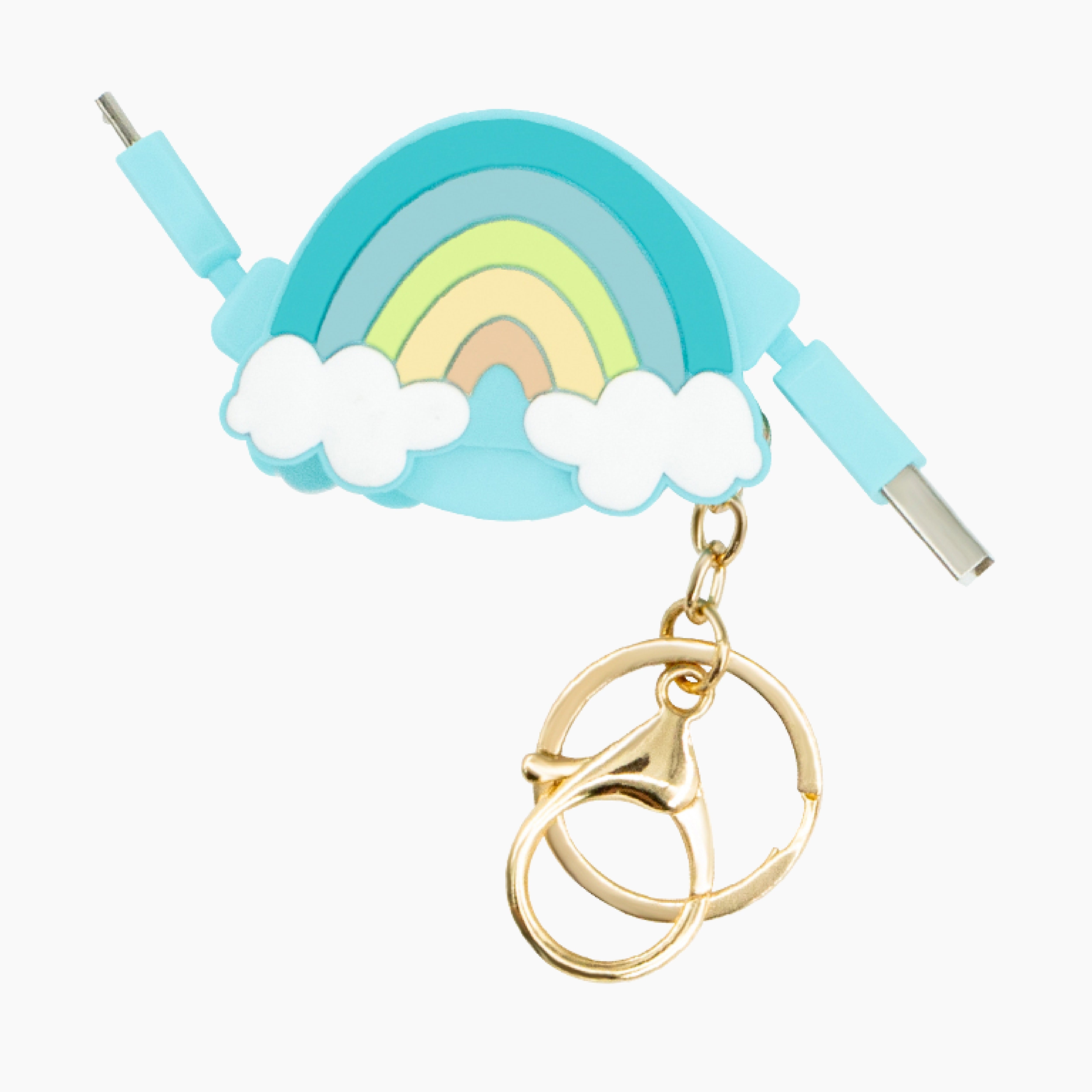 Retractable USB-A to USB-C Charging Cable - Rainbow