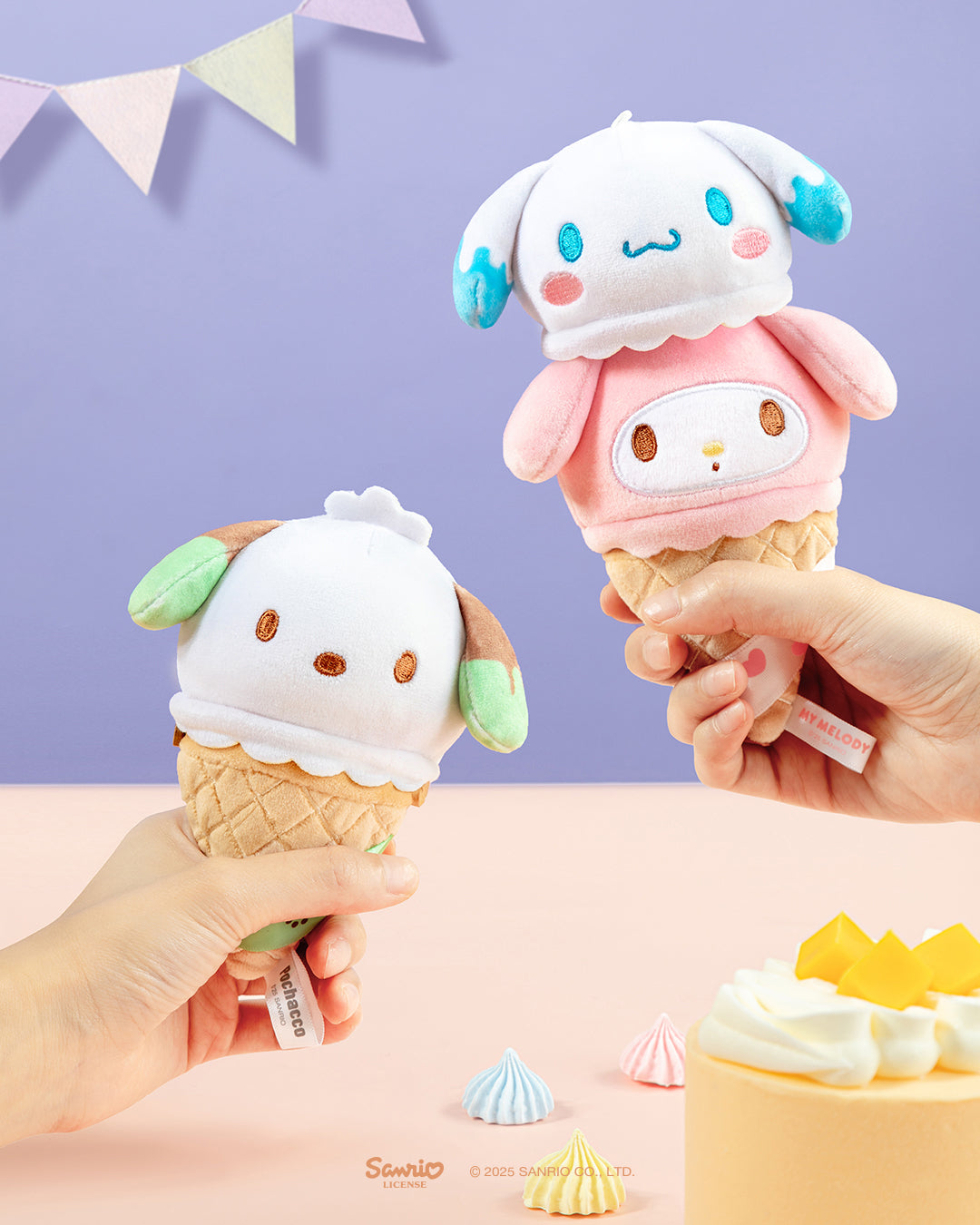 Sanrio Characters Ice Cream Cone Series Plush Toy Charm Blind Box