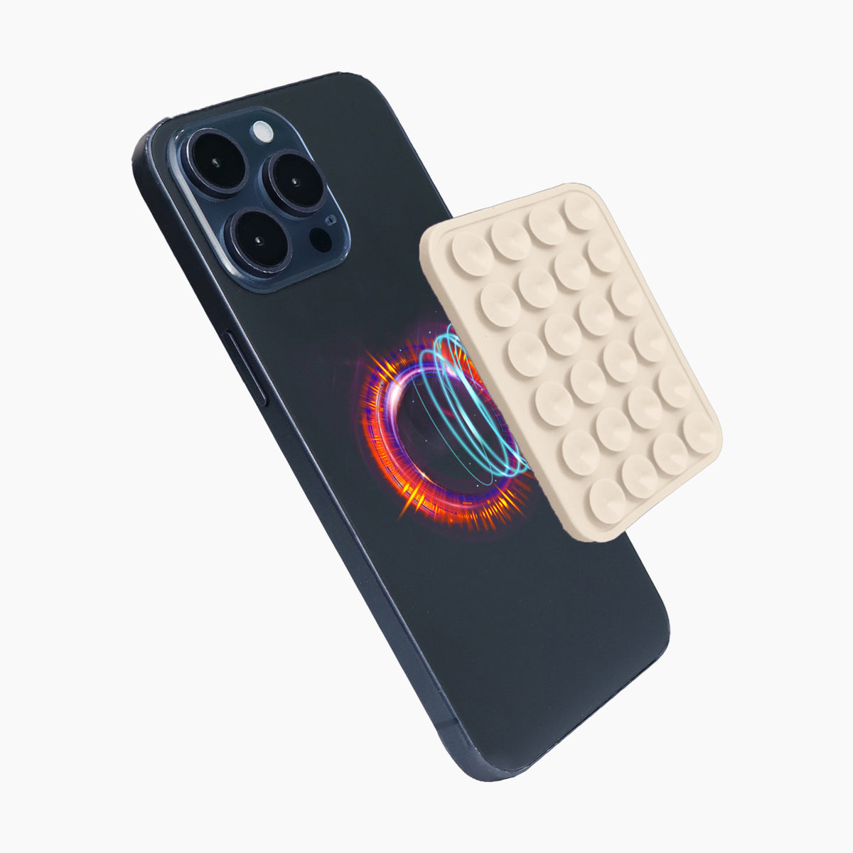 Snug OctoMag Cherry Blossom suction mount attached to a smartphone