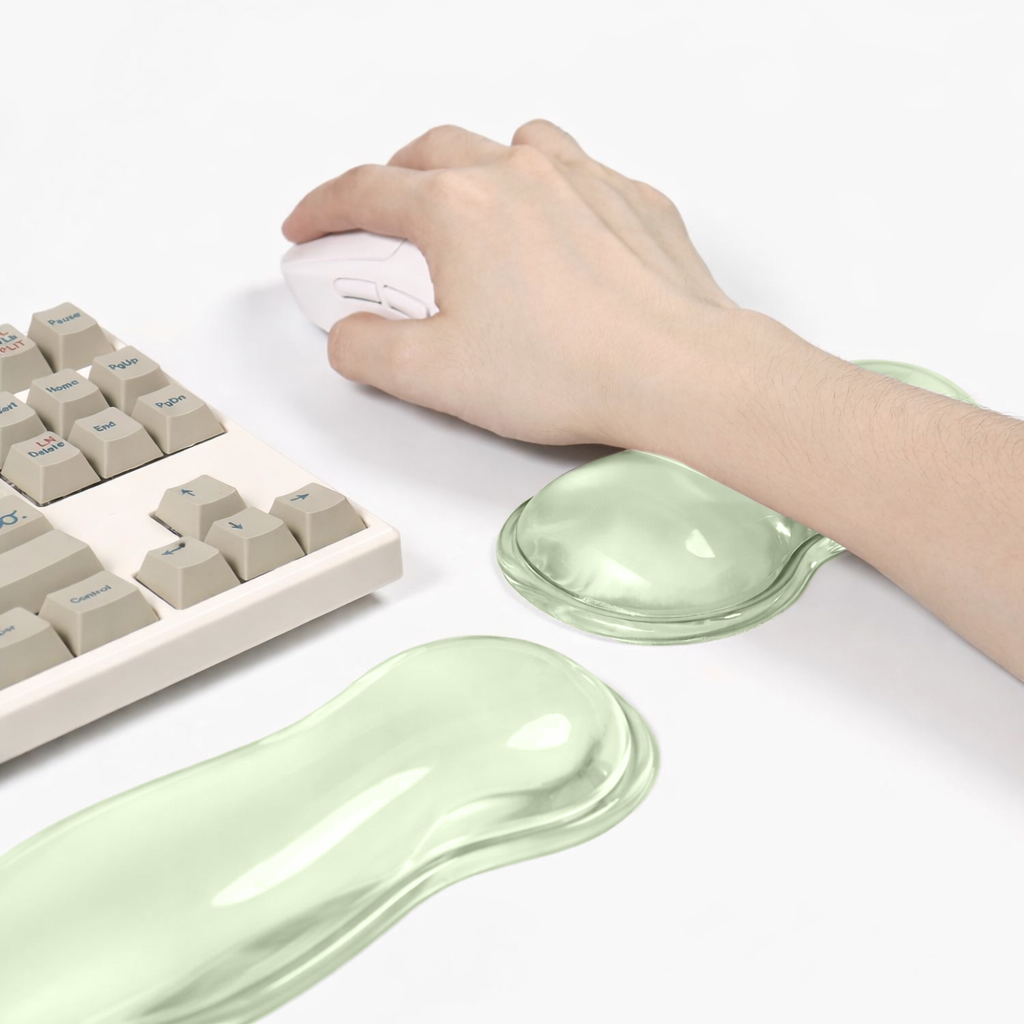 Transparent Wavy Gel Keyboard & Mouse Wrist Rest Set