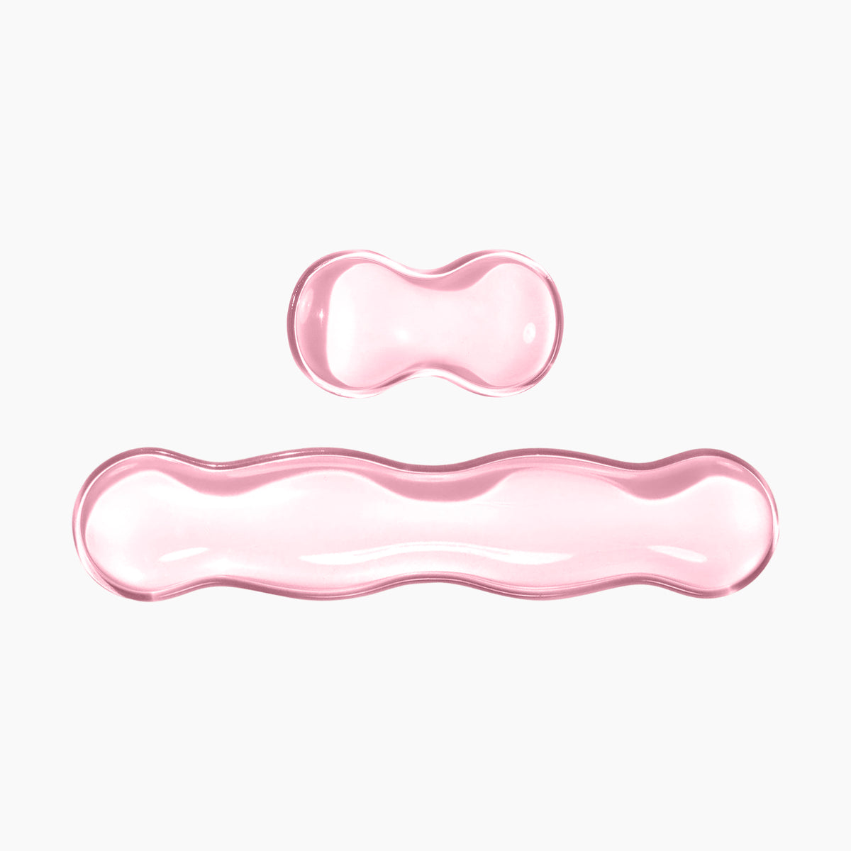 Transparent Wavy Gel Keyboard & Mouse Wrist Rest Set