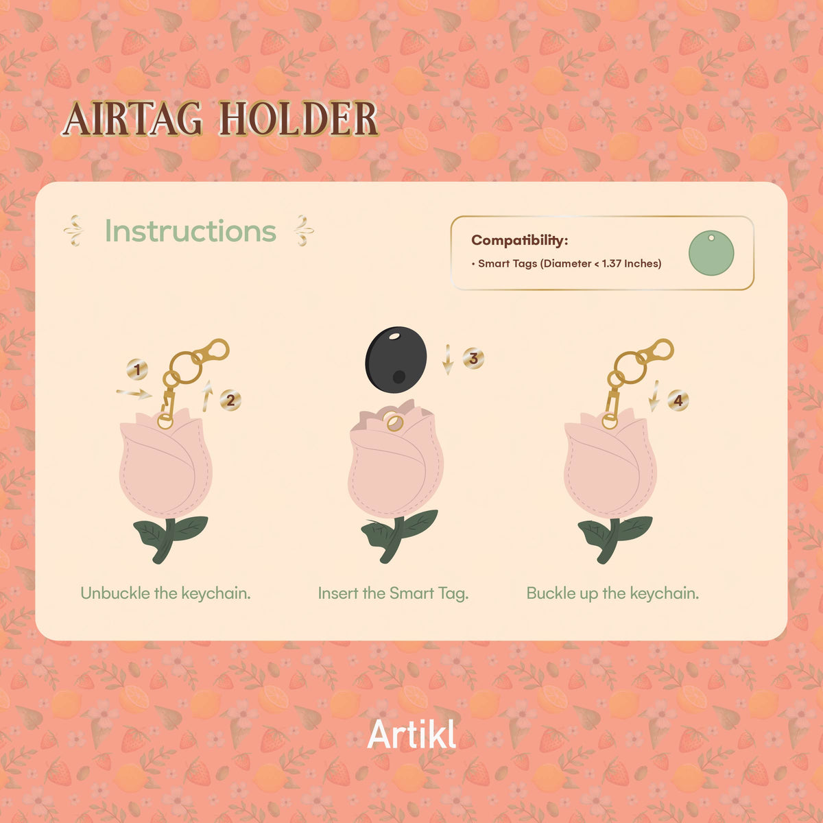 Eco-Leather AirTag Holder Set (2 Pack) – Bee & Tulip