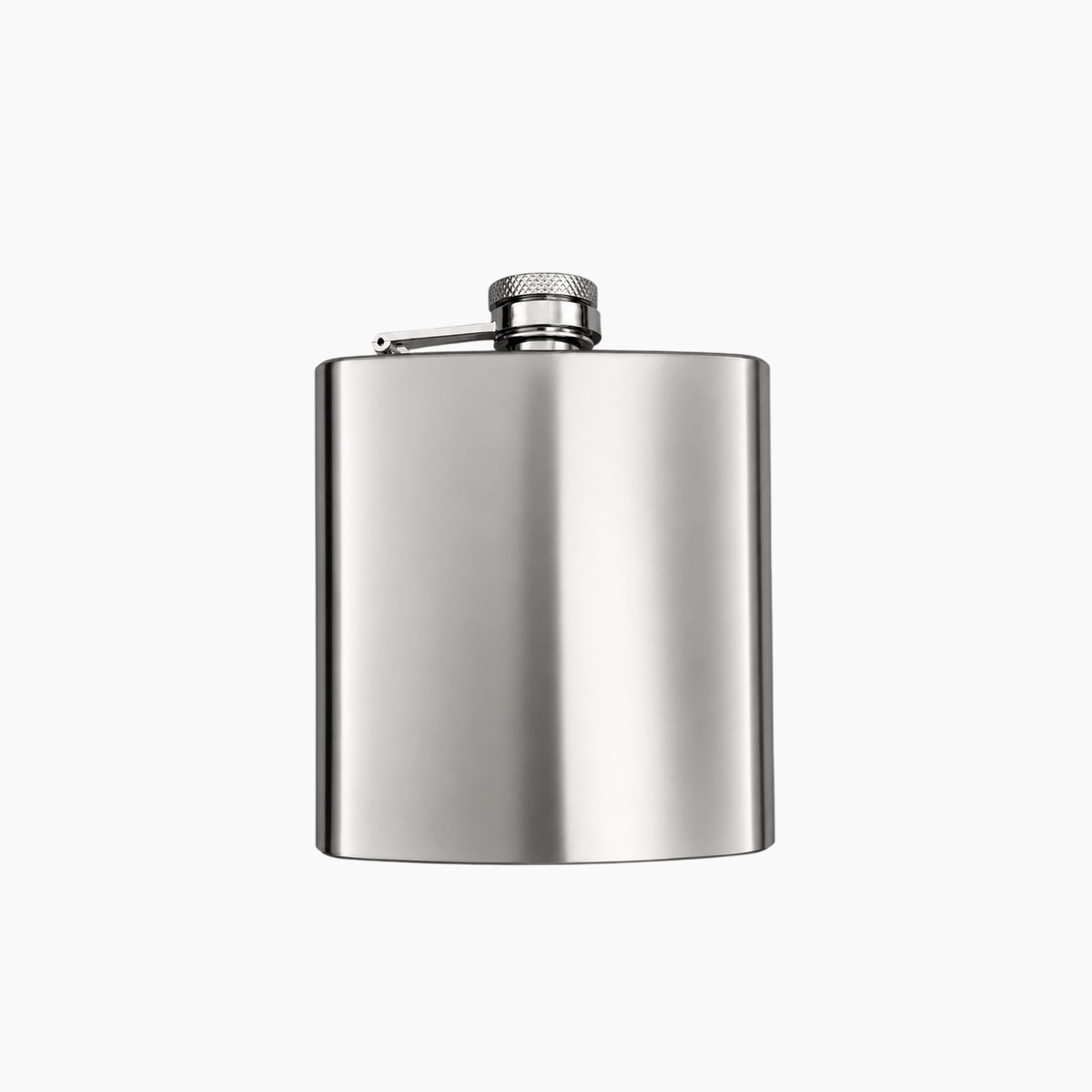 Artikl 6oz stainless steel hip flask from the Golf Flask Gift Set, shown out of its case with a polished silver finish