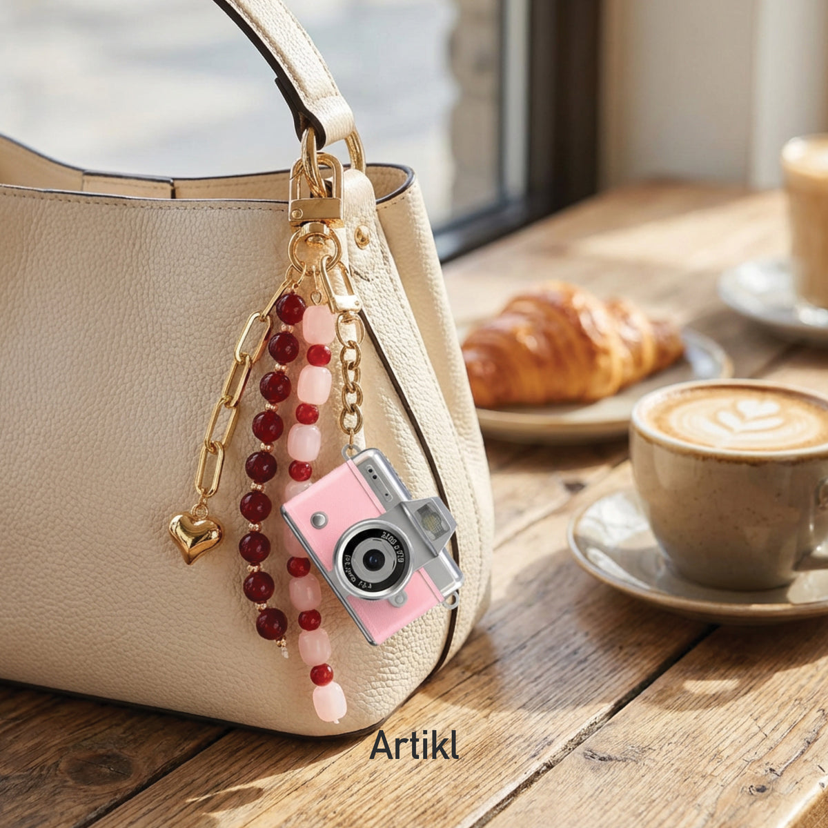 Mini Retro Keychain Digital Camera Charm with Foldable Selfie Screen & 1GB SD Card