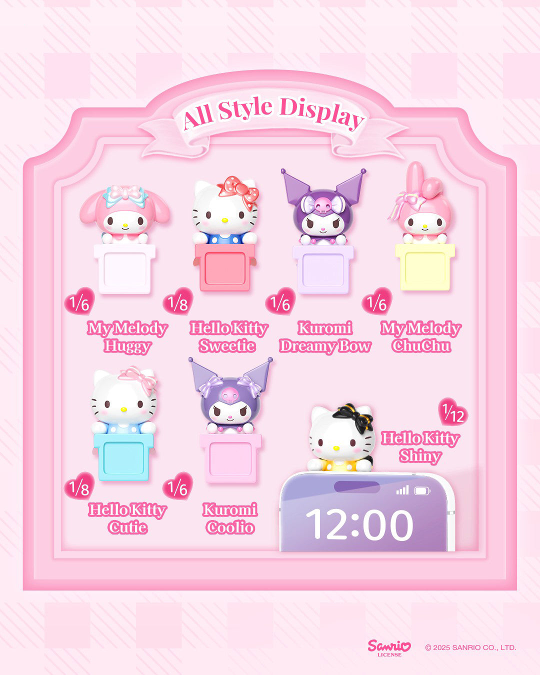Sanrio Bow Sweetheart Series Peek-A-Pals collectible character styles