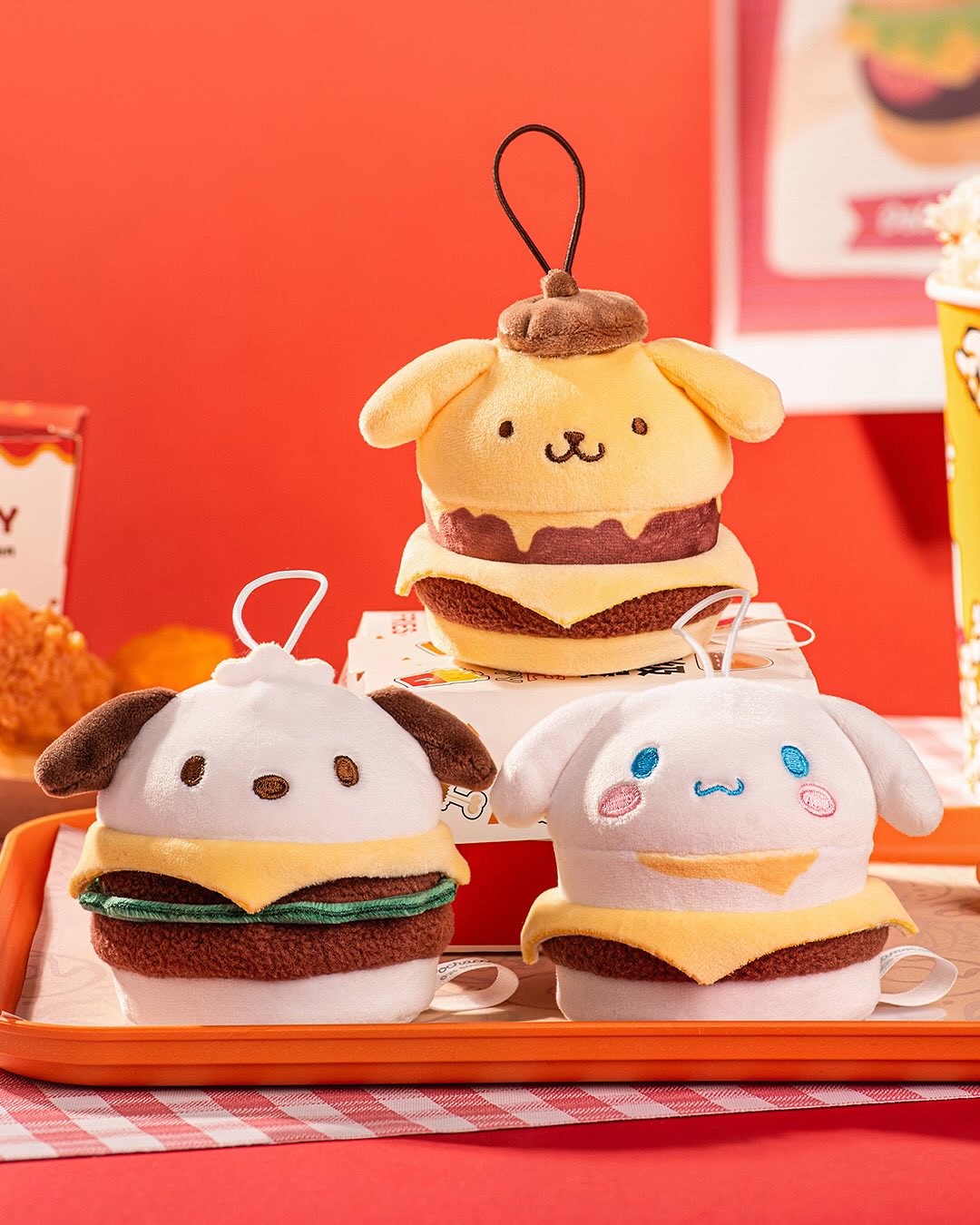 Sanrio Characters Burger Series Plush Toy Charm Blind Box