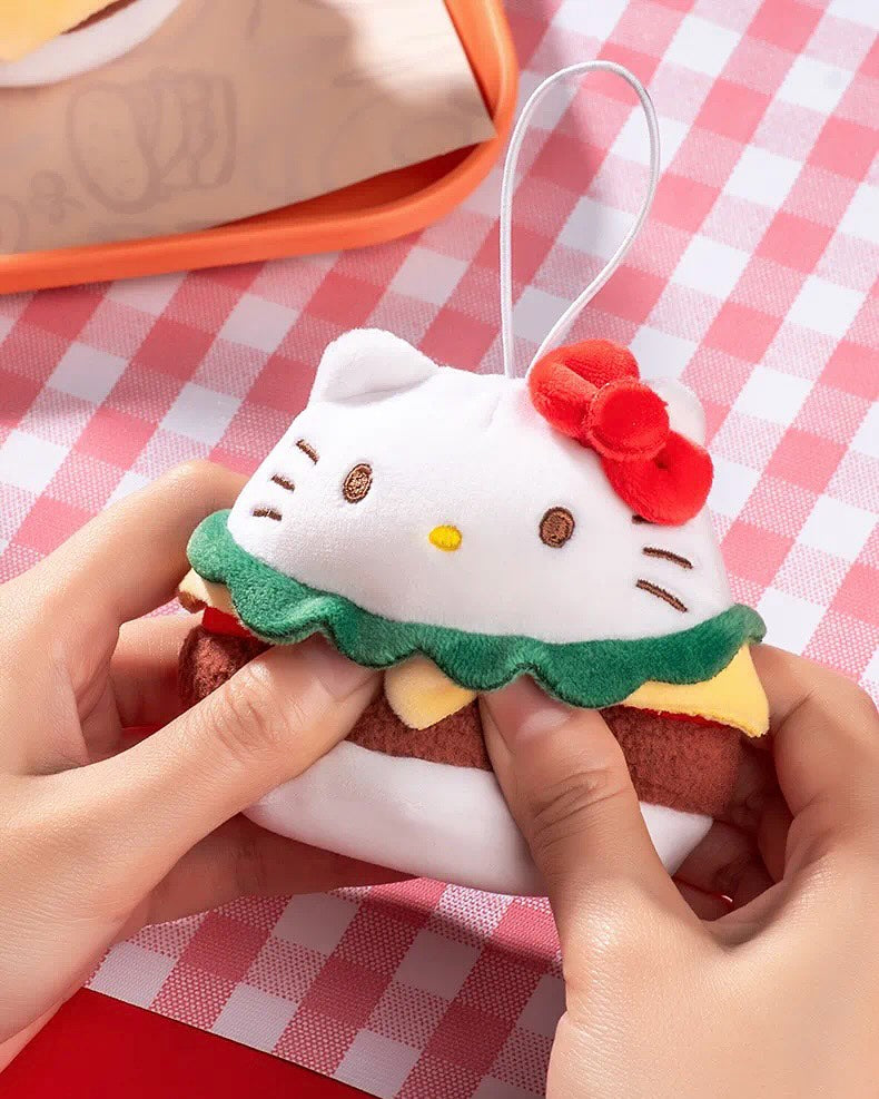 Sanrio Characters Burger Series Plush Toy Charm Blind Box