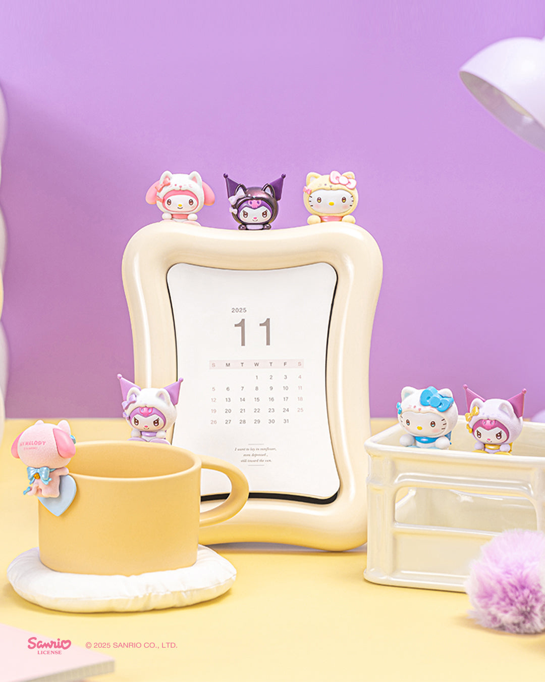 Sanrio Guardian Meow Squad Peek-A-Pals decorating a tablet and everyday items
