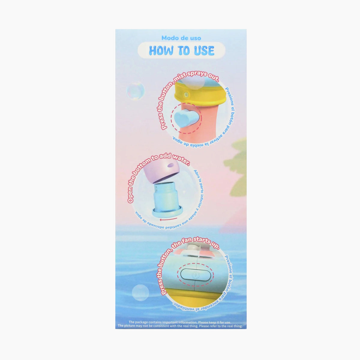 How to use the Sanrio Summer Bubble handheld spray fan