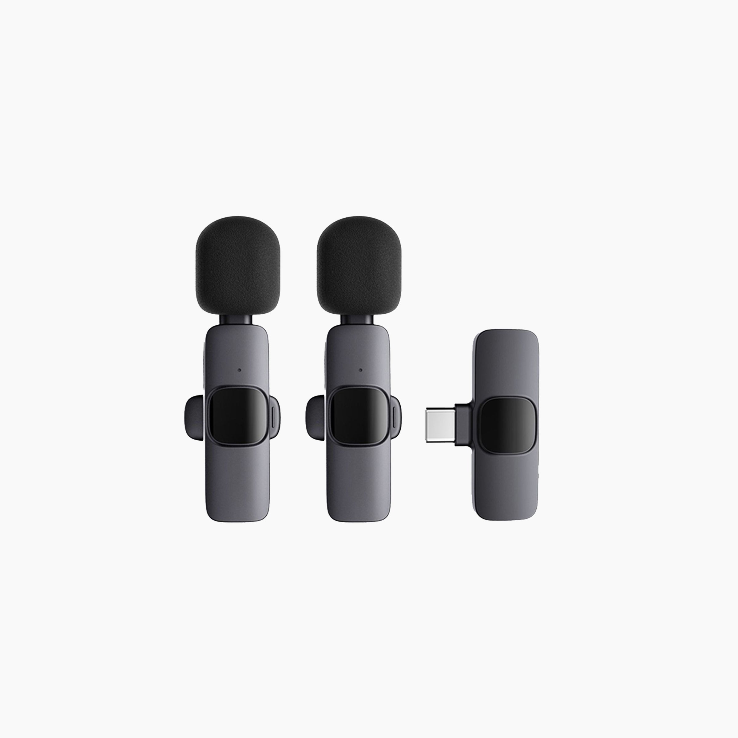 Powerology Rechargeable USB-C Plug Wireless Microphone With 2 Microphone Transmit